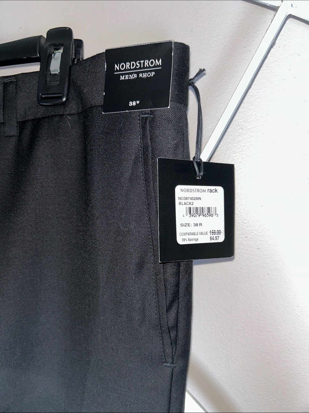 NWT 3x Nordstrom Men's Dress Pants Trio - 2x size 38 Black, Gray & Tan 38x34 - Picture 4 of 16